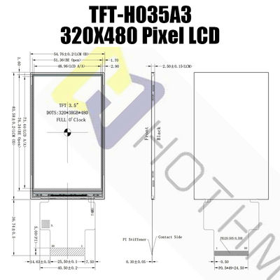 Универсальное 3,5&quot; солнечный свет дисплея TFT LCD читаемый с совместимым интерфейсом TFT-H035A3HVIST5N50