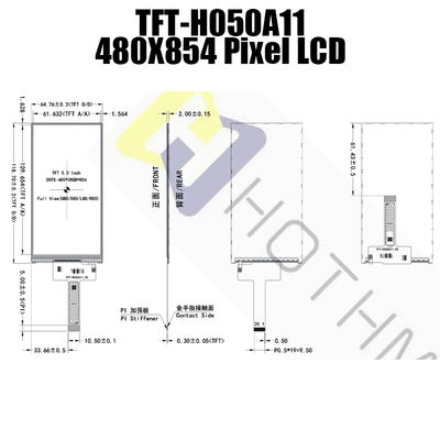 Вертикаль точки IC ST7701S/TFT-H050A11FWIST5N20 дисплея 480x854 5 дюймов TFT LCD