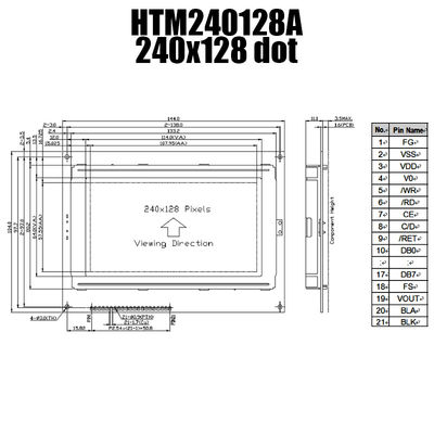 Промышленное 240x128 графический LCD, дисплей MCU/8bit T6963C STN LCD