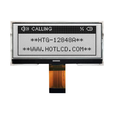 128X48 графический COG LCD | Дисплей серого цвета STN с БЕЛЫМ Backlight/HTG12848A