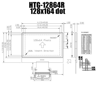 Графический серый цвет модуля ST7565R LCD COG 128X64 положительный отражательный