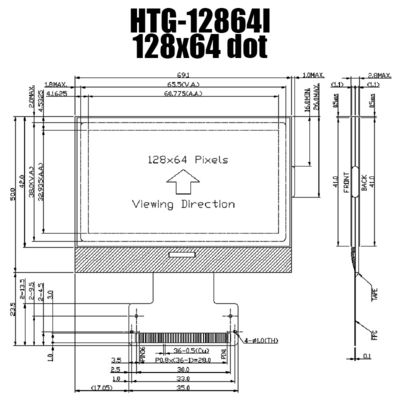 Недостаток Transmissive HTG12864 универсального модуля графический 128X64 ST7565R LCD COG