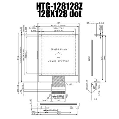 графический дисплей HTG128128Z модуля SSD1848 LCD COG 128X128 STN-серый