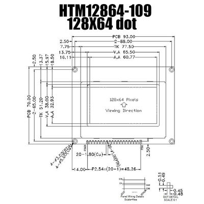 Модуль 128x64 LCD голубого дисплея STN графический построенный в ST7565R Cortrol