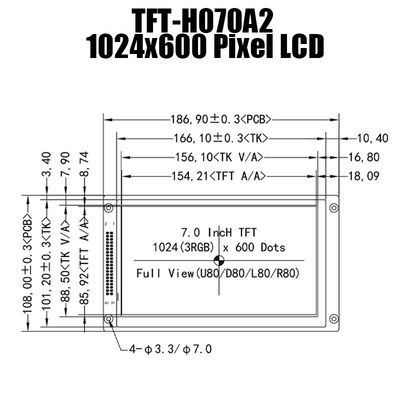 7 индикаторная панель модуля IPS 1024x600 TFT LCD дюйма с доской регулятора