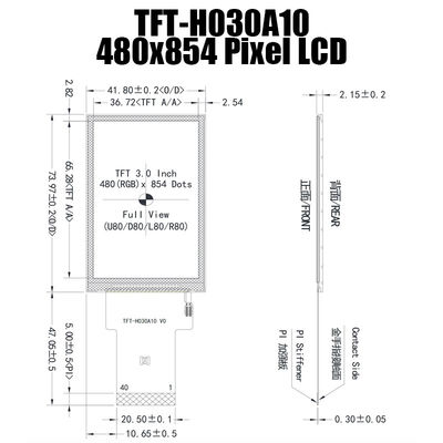 3,0 индикаторная панель ST7703 температуры TFT IPS 480x854 дюйма широкая для промышленного компьютера