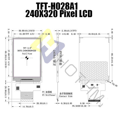 2,8&quot; 240x320 солнечный свет читаемое TFT касается экранному дисплею TFT-H028A1QVIST6N40