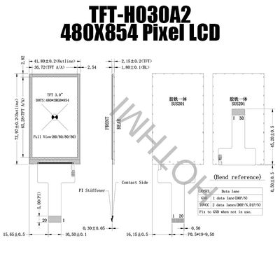 Цвет TFT LCD камеры 480854 показывает дюйм 480x854 TFT-H030A2FWIST3N20 модуля 3.3V 3