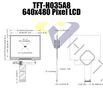 2.8V 3,5 пикселы TFT-H035A8VGIST6N30 экрана дисплея 640x480 дюйма TFT LCD