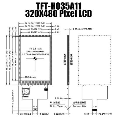 3,5 дисплей дюйма 320x480 TFT с модулем солнечного света читаемым TFT Lcd монитора Pcap