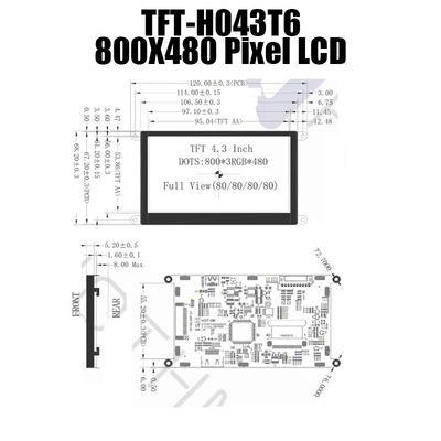 4,3&quot; дисплей 800x480 HDMI LCD для аппаратур TFT-043T6SVHDVN20Z