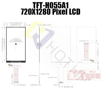 5,5 дисплей IC ILI9881 высокой яркости дюйма 720x1280 IPS TFT LCD