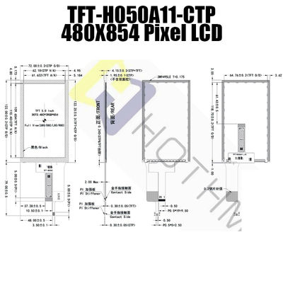 модуль дюйма TFT LCD IC ST7701S 5 экрана касания 550cd/M2 MIPI TFT LCD