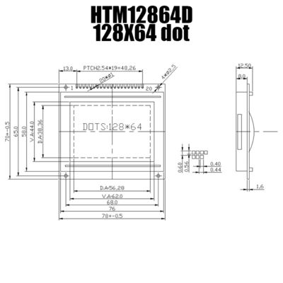 Дисплей 128x64 KS0108 графический LCD, белизна освещает модуль контржурным светом HTM12864D LCD графический