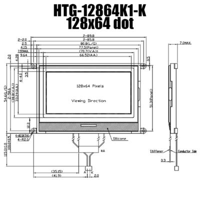 дисплей COG 128X64 LCD, положительный серый отражательный экран HTG12864K1-K LCD