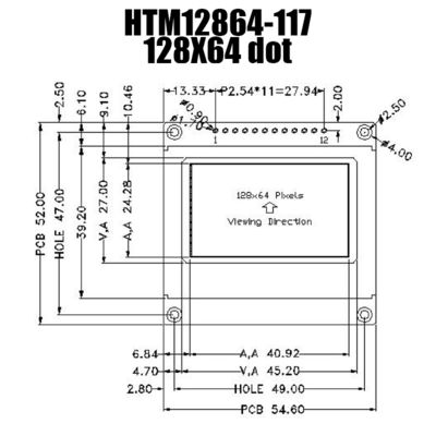 Модуль LCD УДАРА модуля 128x64 графического дисплея FSTN стандартный