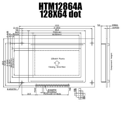 Модуль 128x64 LCD COG 20PIN графический ставит точки дисплей содержания STN голубой