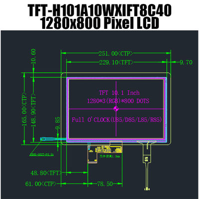 10,1 модуль IPS дисплея дюйма 1280x800 TFT LCD показывает LVDS с монитором Pcap