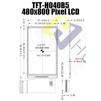 4 изготовитель дисплея модуля 480X800 TFT LCD дюйма TFT LCD для мониторов