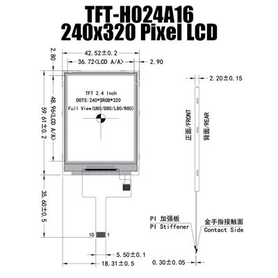 2,4 солнечный свет изготовителя дисплея монитора TFT LCD дюйма 240x320 SPI промышленный читаемый