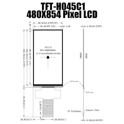 4,5&quot; мониторы модуля 480x854 MCU8080 LCD дисплея дюйма TFT LCD для принтеров 3D