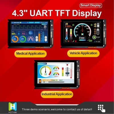 4,3 дисплей экрана касания TFT UART дюйма емкостный LCD 800x480 С ДОСКОЙ РЕГУЛЯТОРА LCD
