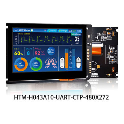 4,3 дисплей экрана касания TFT UART дюйма емкостный LCD 480x272 С ДОСКОЙ РЕГУЛЯТОРА LCD