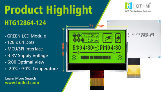 модуль ST7565R графического дисплея LCD COG 128x64 с бортовой белизной освещает контржурным светом