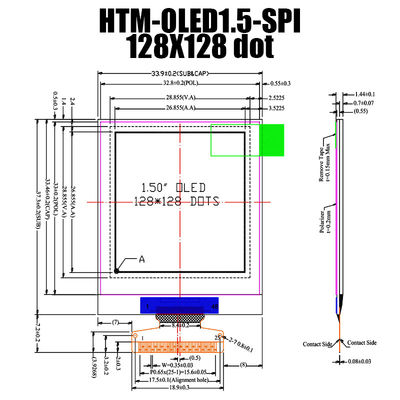 1,5&quot; модуль дисплея COG SH1107 OLED дюйма 128x128 с управлением оборудования/PCB/рамкой