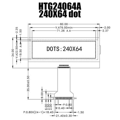 модуль ST75256 графического дисплея LCD COG 240x64 с желтым зеленым цветом полно прозрачным