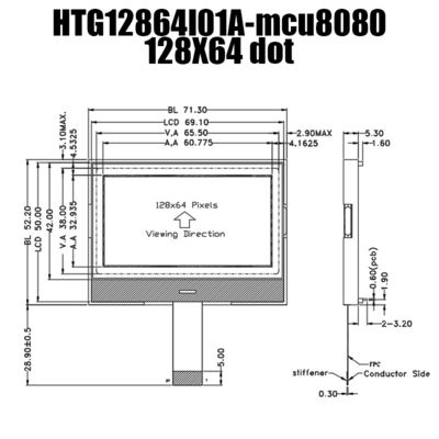 LCD COG 128x64 регулятор модуля ST7567 с белым светом