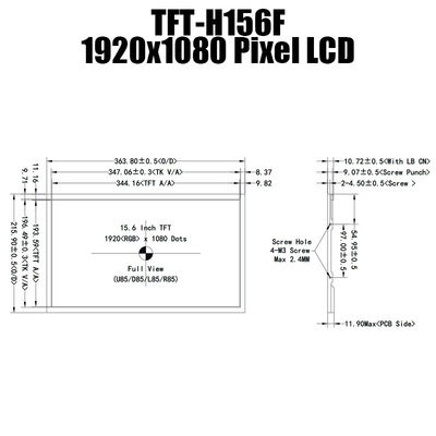 15,6-дюймовый IPS 1920x1080 широкотемпературный TFT дисплей LVDS